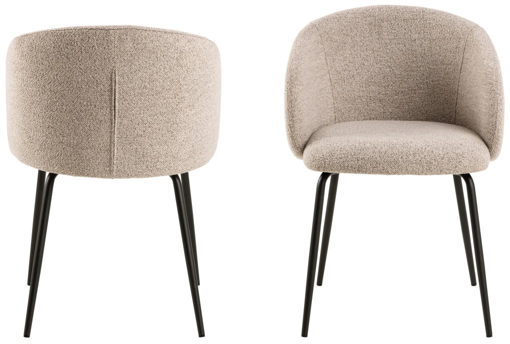 CLARA Béžová Latte (látka Monza 60)/čierne nohy – MODERNÁ ČALÚNENÁ  KRESLOVÁ STOLIČKA DO OBÝVAČKY/JEDÁLNE/KANCELÁRIE LOFT