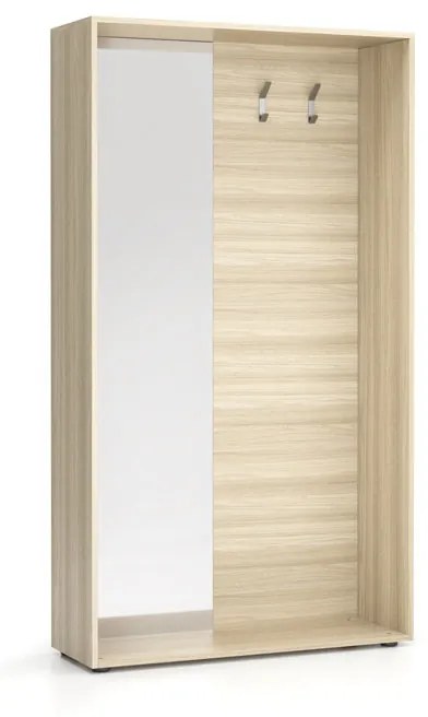 Šatníková stena BORDER so zrkadlom, 2 háčiky, dub prírodný