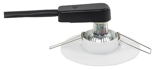 Sada 6 moderných bielych vstavaných bodových svietidiel 12 cm - Buco