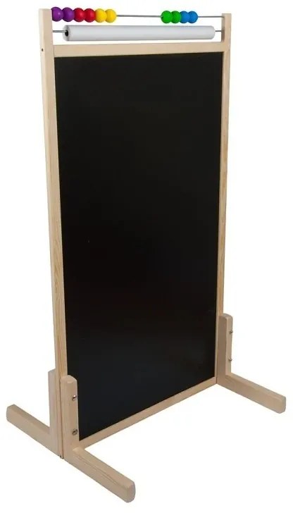 Detská magnetická a kriedová tabuľa s počítadlom a rolí papiera