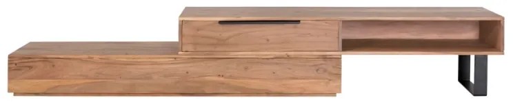 furniture-nabytek.cz - Masívny TV stolík Auckland z akácie, lakovaný, hnedý – 155×45×40 cm
