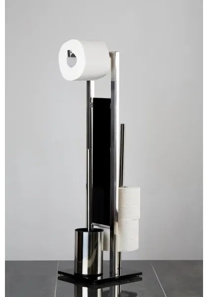 WENKO 22983100 - WC kefa RIVALTA 18x70 cm nerezová/strieborná/čierna