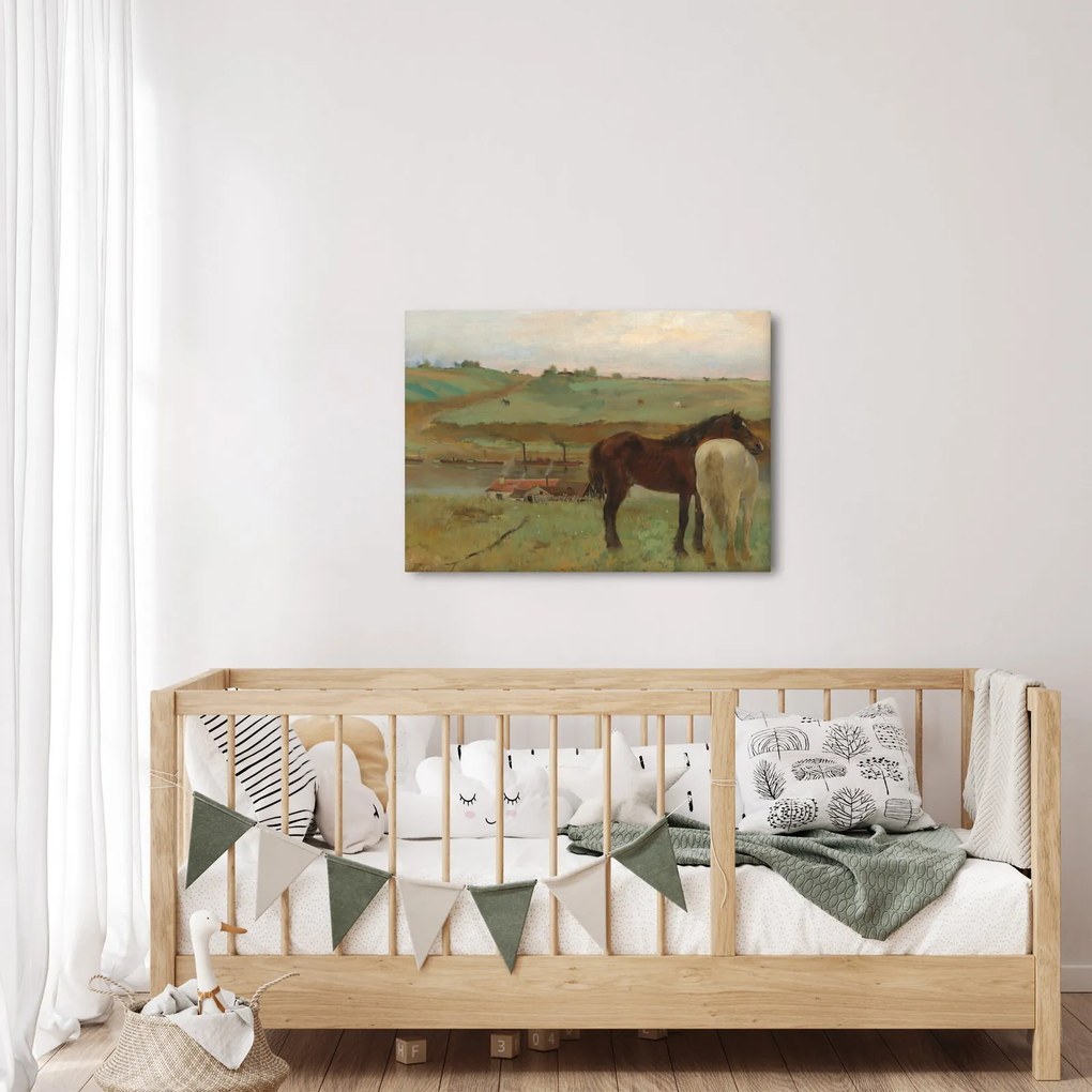 Obraz - Edgar Degas, Horses in a Meadow, reprodukcia (70x50 cm)