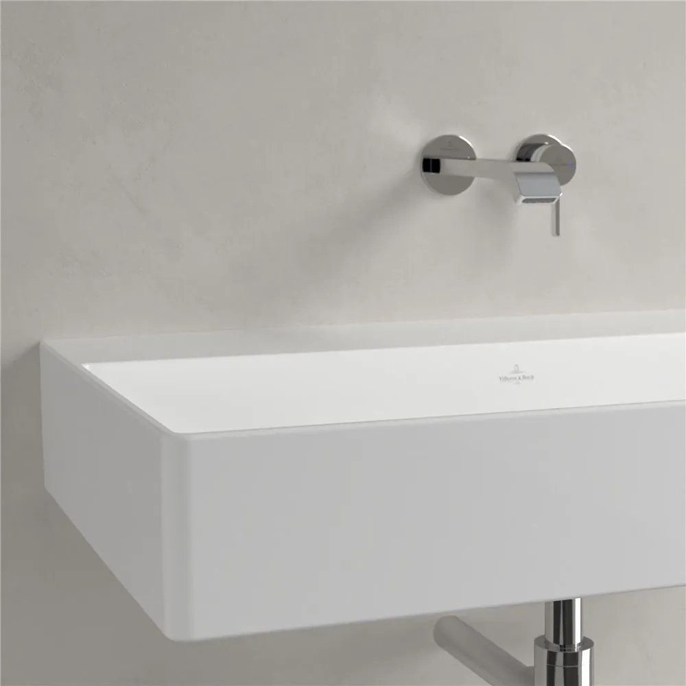 VILLEROY &amp; BOCH Memento 2.0 závesné umývadlo bez otvoru, bez prepadu, 800 x 470 mm, biela alpská, s povrchom CeramicPlus, 4A2283R1
