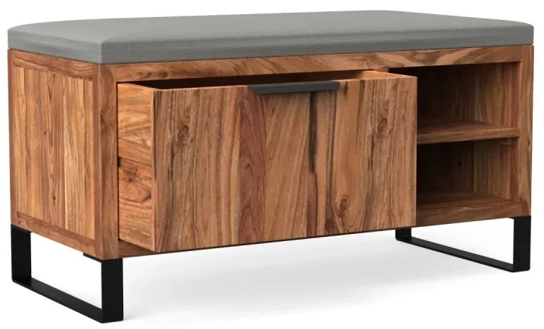 furniture-nabytek.cz - Masívna lavička Sydney z akáciového dreva, lakovaná, hnedá – 90×41×44 cm