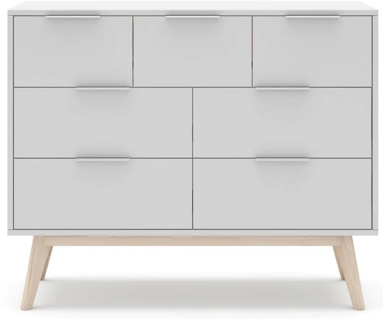 Biela nízka komoda 120x83 cm Campus – Marckeric