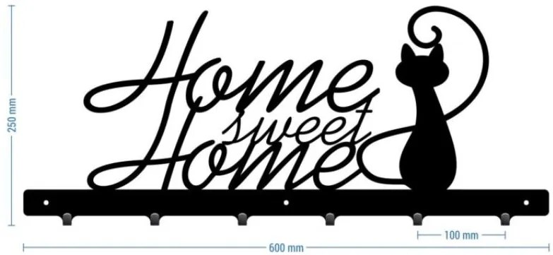 Vešiak na stenu do chodby HOME S MAČKOU 60
