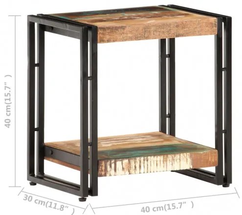 vidaXL Príručný stolík 40x30x40 cm recyklovaný masív-