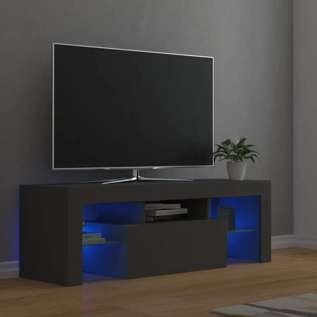 TV skrinka s LED svetlami sivá 120x35x40 cm