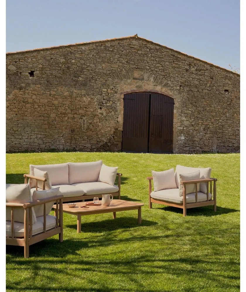 Konferenčný stolík z eukalyptového dreva v prírodnej farbe 89x140 cm Sacova – Kave Home