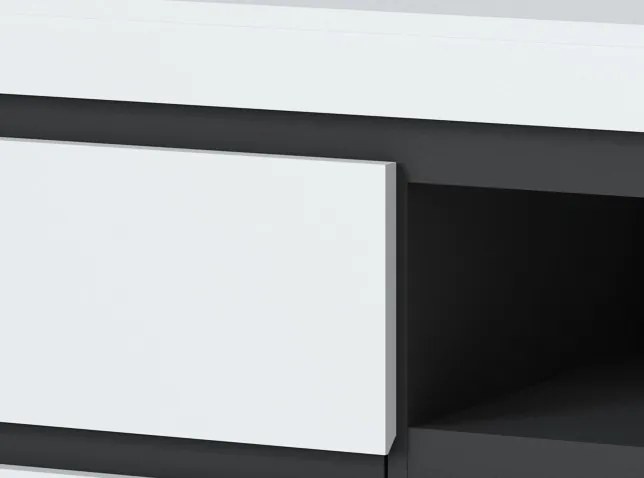 TV skrinka Campania 161 cm, biela/antracit