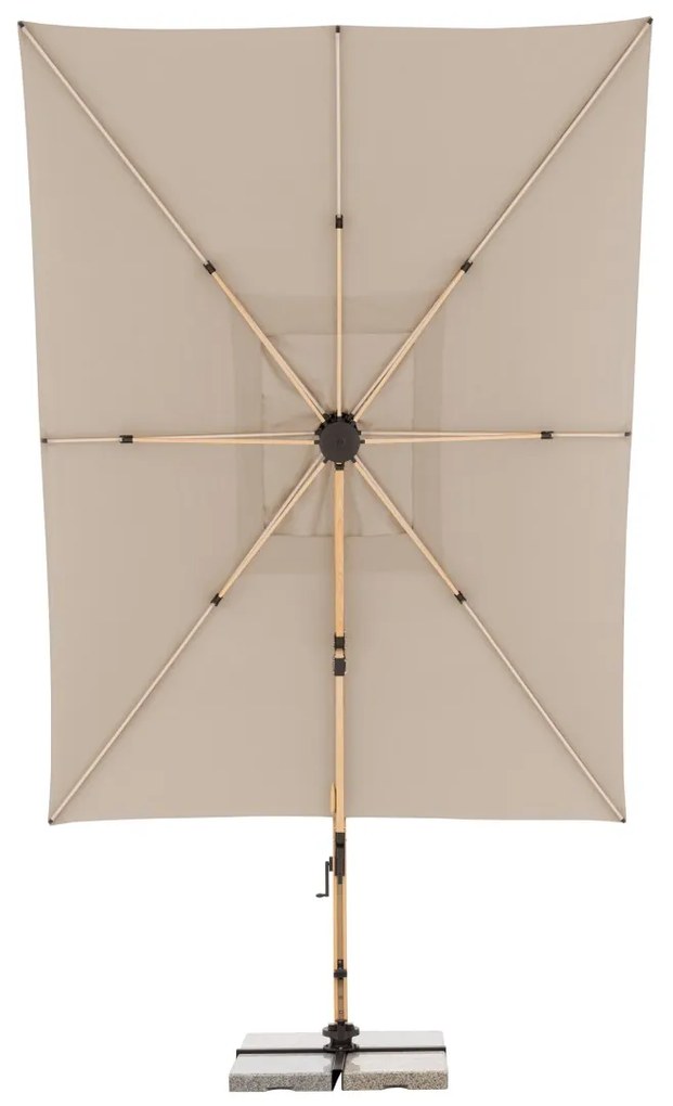 Doppler ALU WOOD XL 400 x 300 cm - výkyvný záhradný slnečník s bočnou tyčou, 100 % polyester