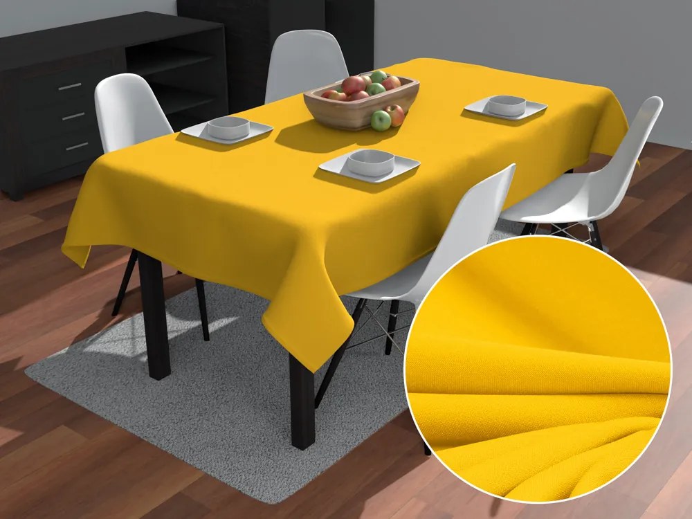 Biante Dekoračný obdĺžnikový obrus Rongo RG-029 Sýto žltý 100x140 cm
