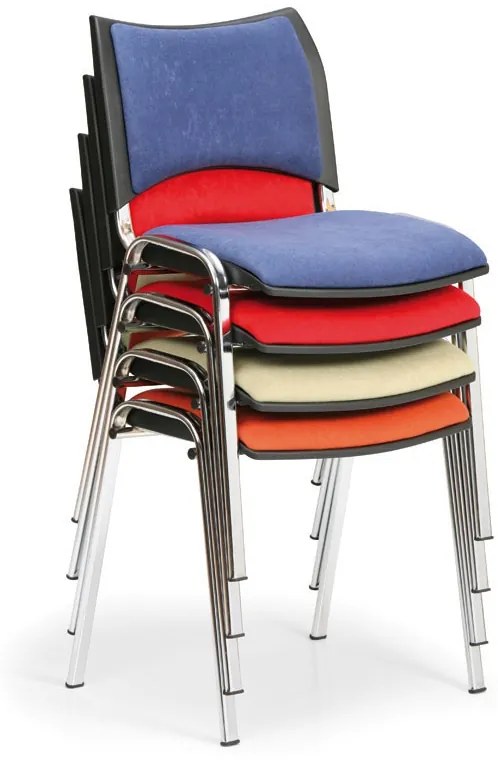 Konferenčná stolička SMART, chrómované nohy, bez podpierok rúk, zelená