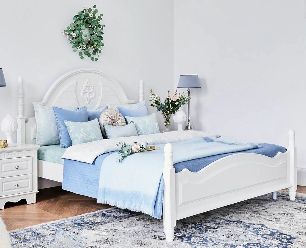 Biela štýlová posteľ Eilis 160x200 cm