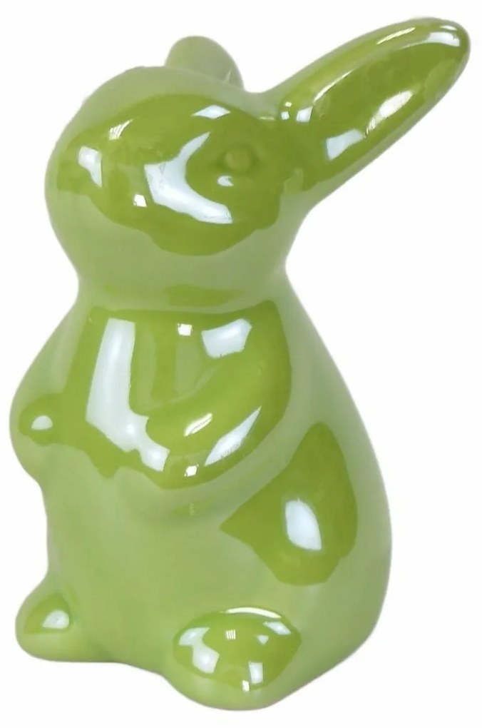 Veľkonočný keramický Zajačik Greeny zelená, 8 cm