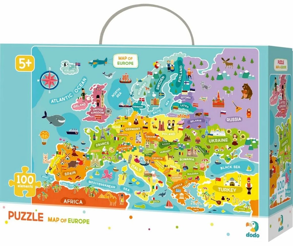 Dodo Puzzle Mapa Európy, 100 dielikov