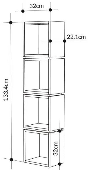 Knižnica Houseland Lofty 4 dub safírový/biely