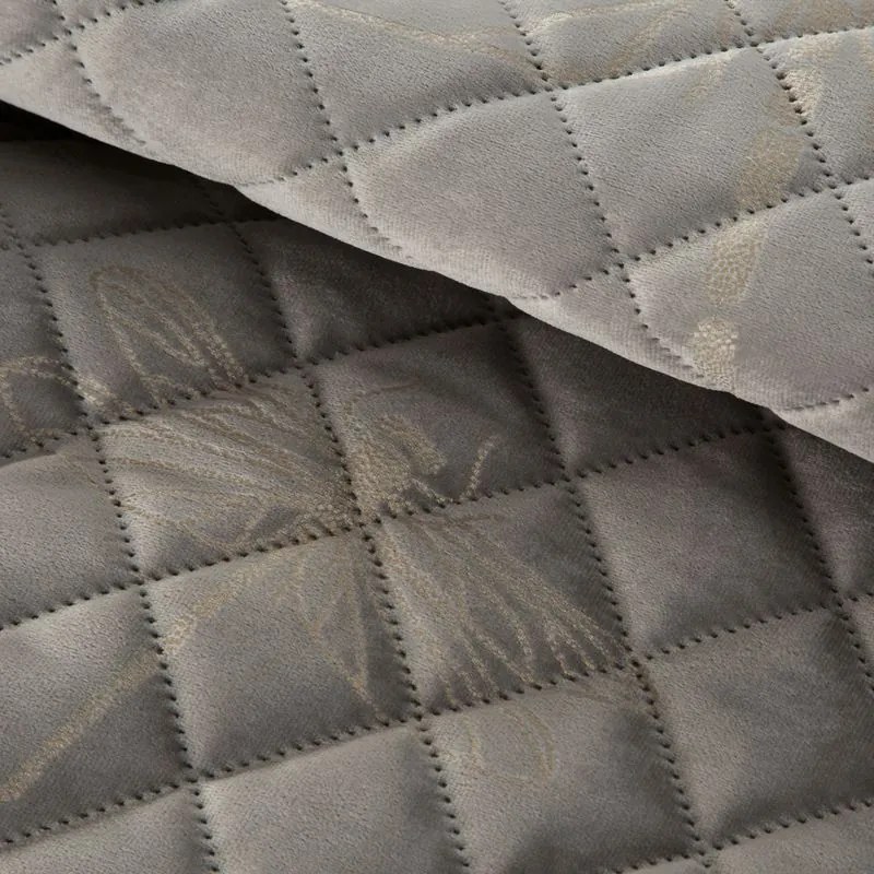 EUROFIRANY Zamatový prehoz, vyrobený technikou "hot press" s potlačou fólie 170 cm x 210 cm strieborná 100 % polyester Rozmery textílií: 170 cm x 210 cm
