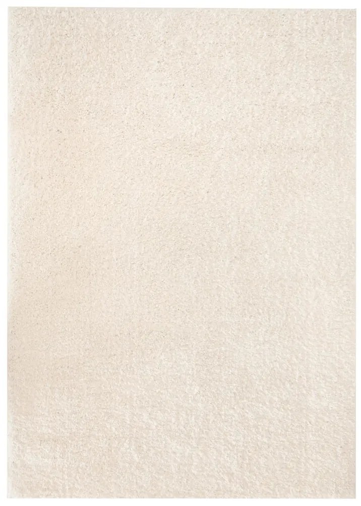 vidaXL Chlpatý koberec, 120x170 cm, krémový