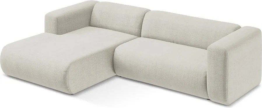 Béžová rohová pohovka (ľavý roh/s leňoškou) Ekahi – Makamii