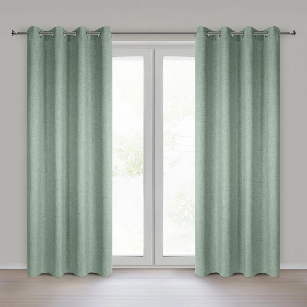 ZÁVES NA KRÚŽKOCH JULA2 140X250 CM TMAVOZELENÁ
