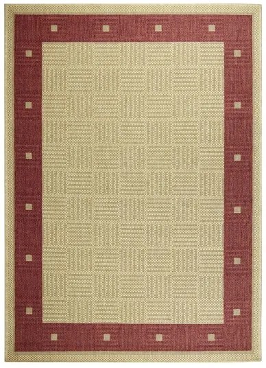 Kusový koberec Sisalo / DAWN 879 / O44P (J84 Red) – na von aj na doma, 133x190, béžová, chodba / predsieň, Oriental Weavers