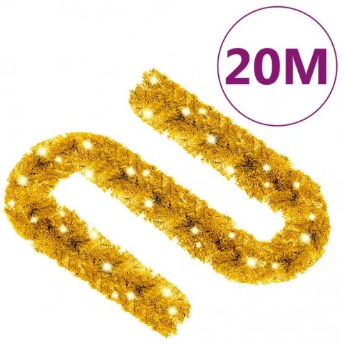 vidaXL Vianočná girlanda s LED svetielkami 20 m zlatá-