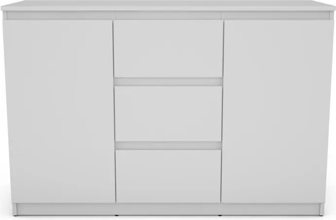 Komoda so 3 zásuvkami Carlos, biela, 120 cm