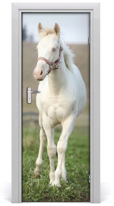 Samolepiace fototapety na dvere biely kôň 85x205 cm