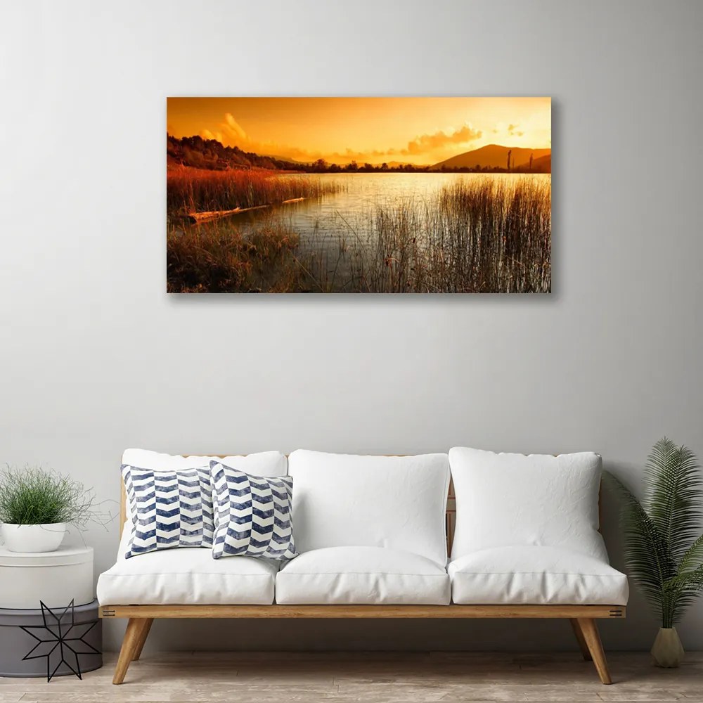 Obraz Canvas Jazero príroda západ 120x60 cm