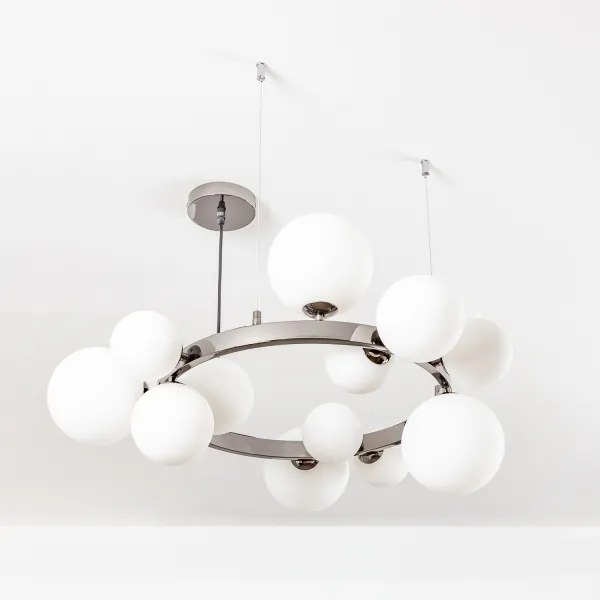 Brilagi - LED luster na lanku MILLA 15xG9/3W/230V čierny chróm/biela