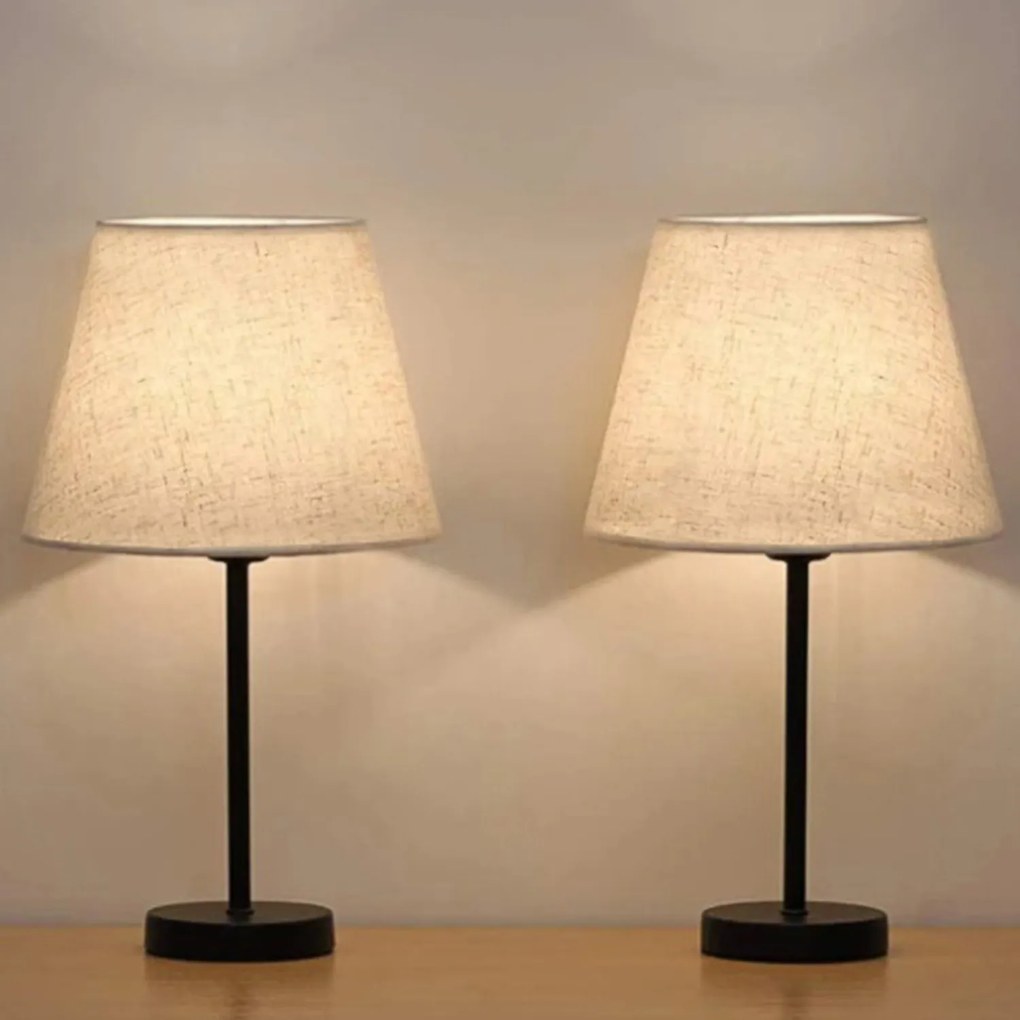 Sada 2 ks stolních lamp Gigi krémová/černá