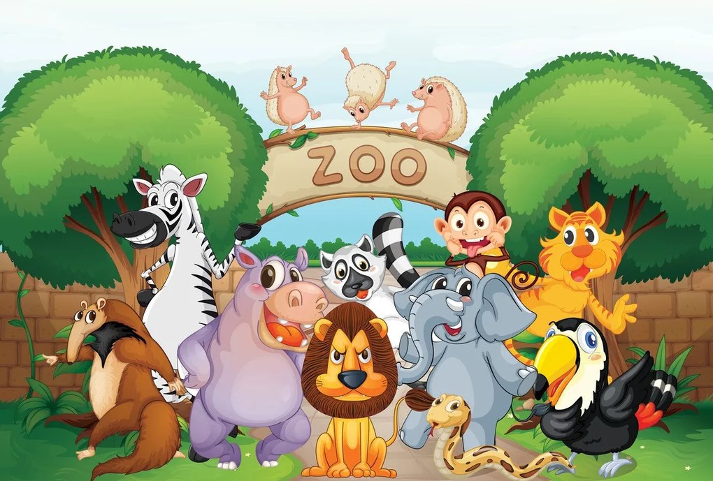 Fototapeta - Veselá Zoo (147x102 cm)