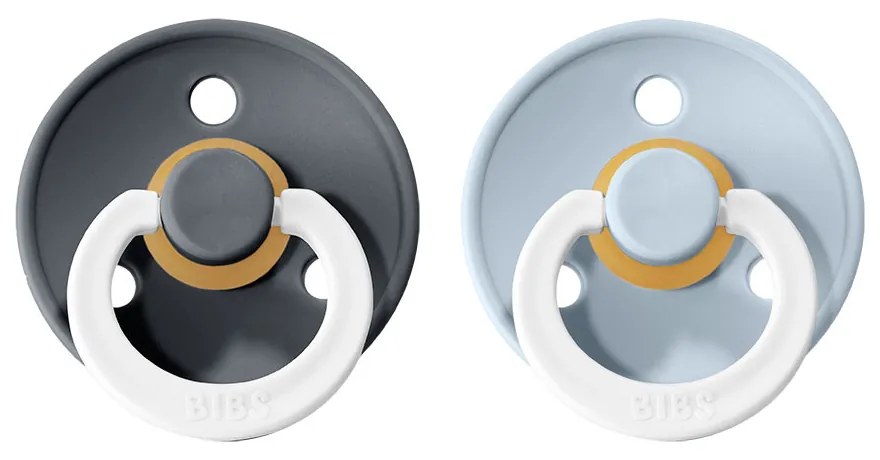 BIBS Colour cumlíky, kaučuk NOČNÉ 2ks - veľkosť 1 - Iron Baby blue
