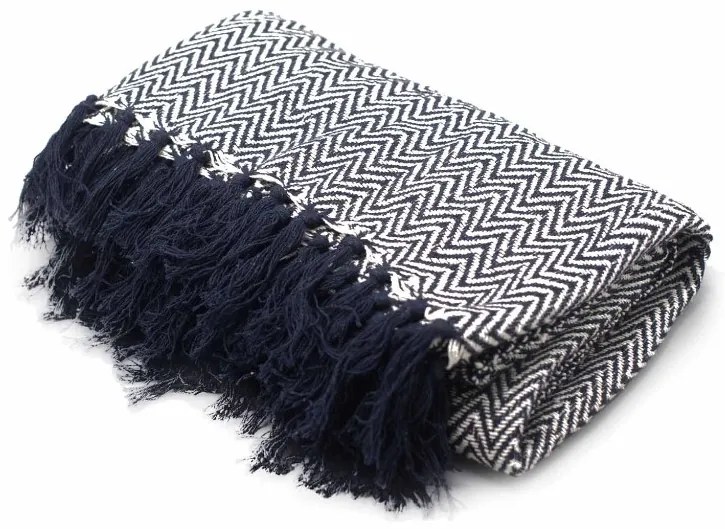 Boho Pohodlný Prehoz - 125 x 150 cm - Námornícka cik-cak Sada 5 ks zvýhodnená cena
