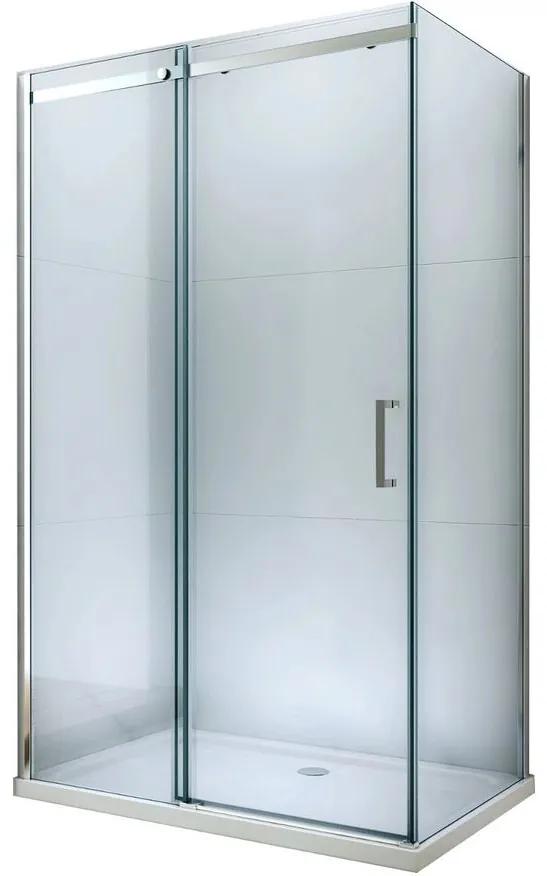 Mexen OMEGA sprchovací kút 150x70cm, 8mm sklo, čierny profil-číre sklo, 825-150-070-70-00