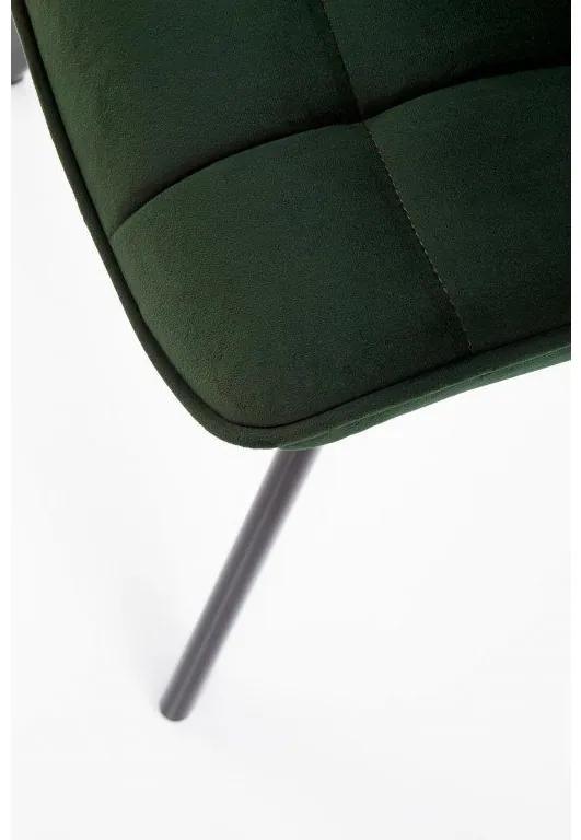 LuxuryForm Jedálenská stolička ORLEN VELUR - fľaškovo zelená