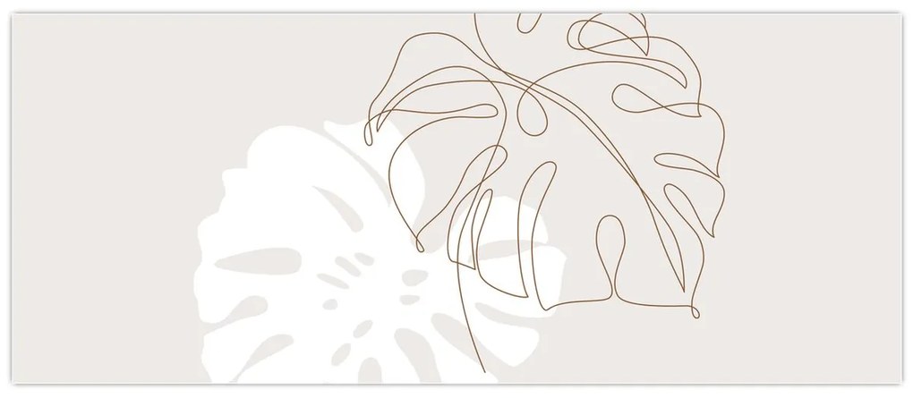 Obraz - Line art monstera N⁰2 (120x50 cm)