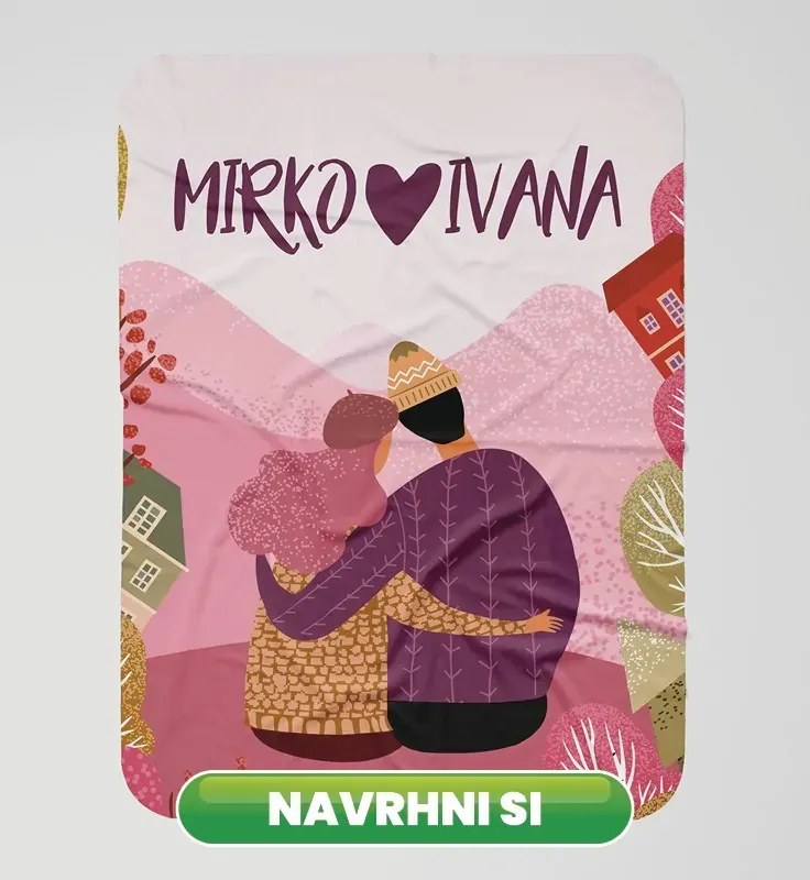 interesi Deka Zaľúbená dvojica s menami 130x170cm