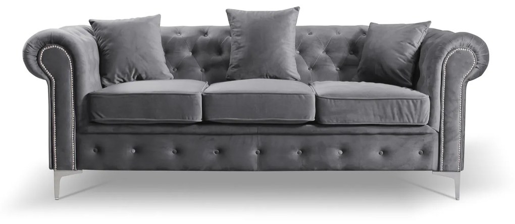 Pohovka Roma Chesterfield III Modrá