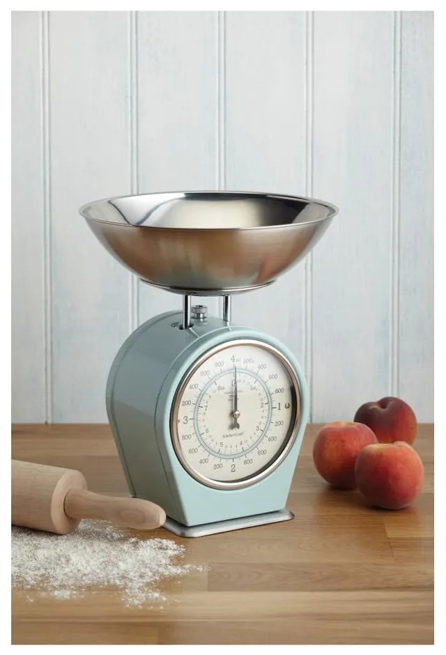 Modrá kuchynská váha Kitchen Craft Living Nostalgia, nosnosť 4 kg