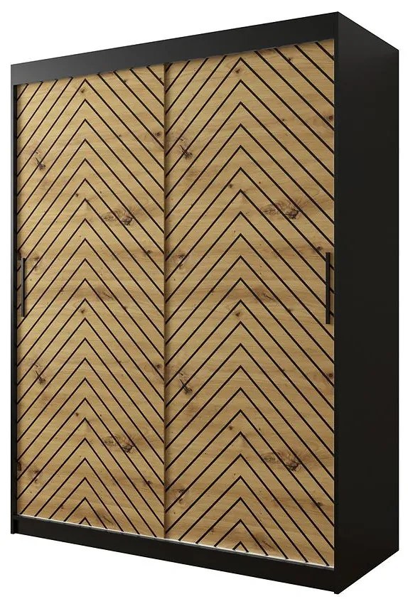 Skriňa Jodełka 1 150 čierna/dub Artisan/čierna