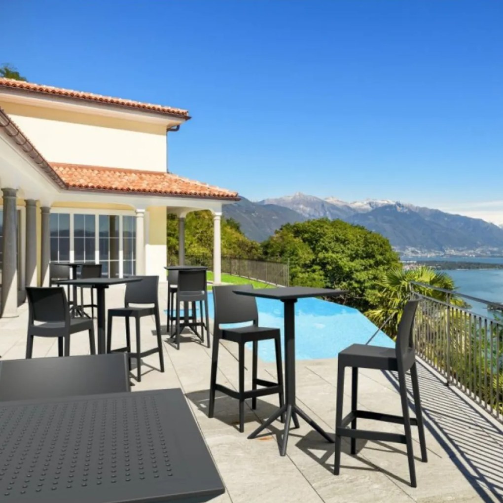 MAYA BAR 75 záhradná barová stolička black