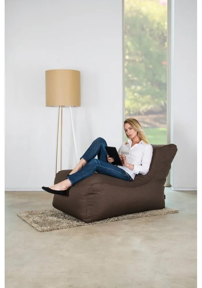 Svetlosivý sedací vak z textílie buklé Lounge – SLOWDOWN