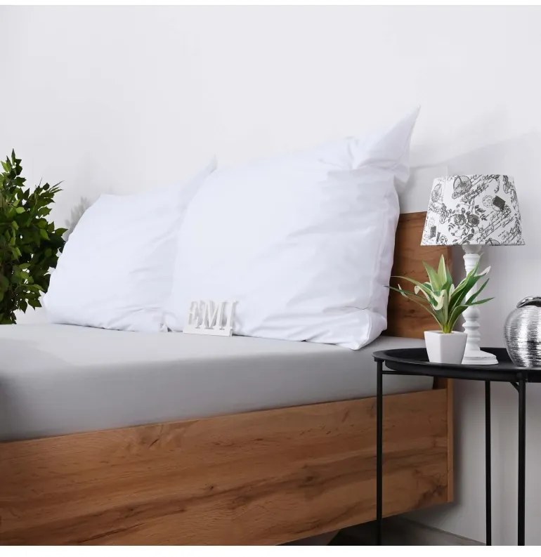 Plachta posteľná sivá jersey EMI, Plachta predĺžená 90 (100)x220