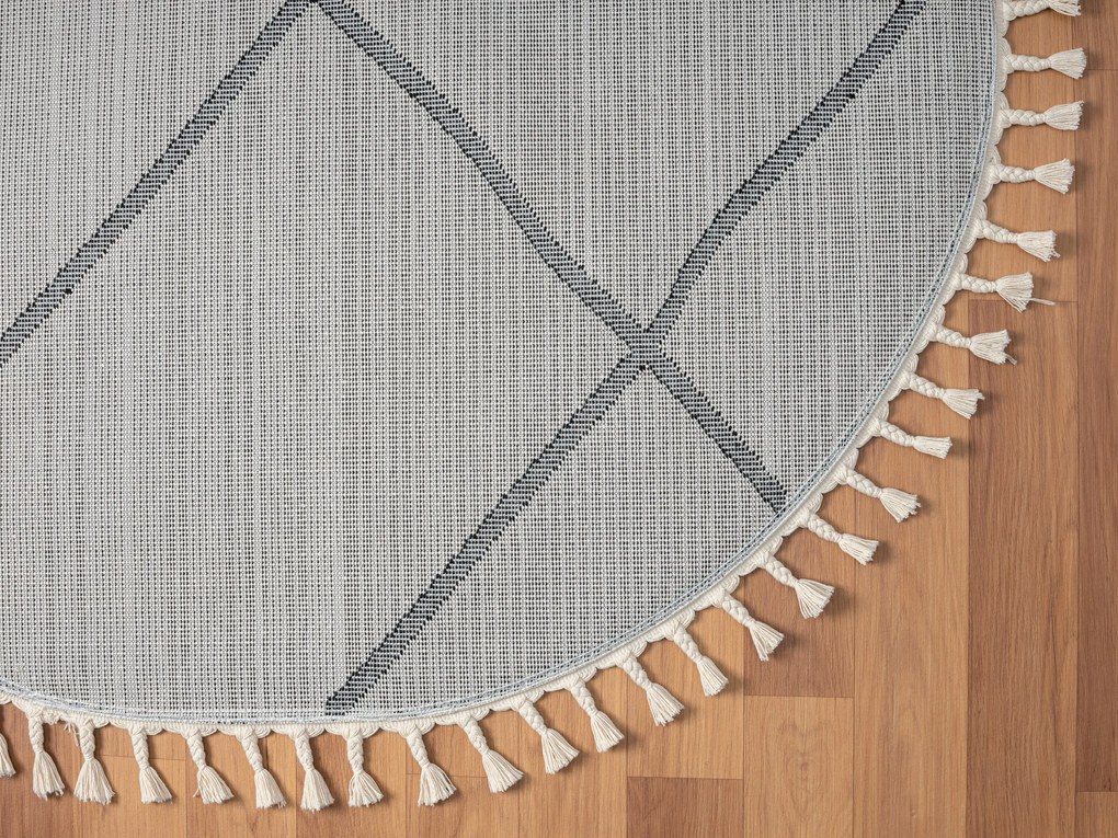 Kusový koberec Moroccan Oasis weiß kruh, 190x190 (průměr) kruh, čiernobiela, obývacia izba, My Flair