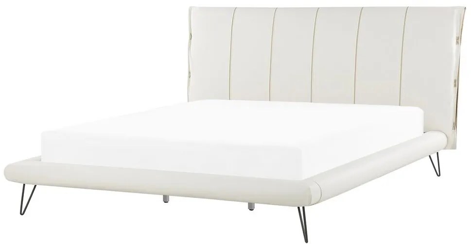 Biela posteľ z umelej kože 160 x 200 cm  BETIN Beliani