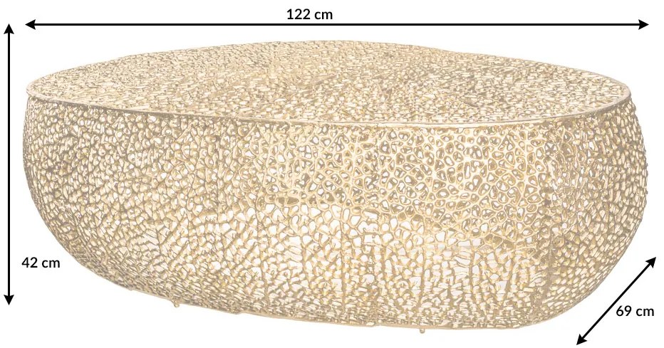 Konferenčný stolík Leaf 120cm zlatá