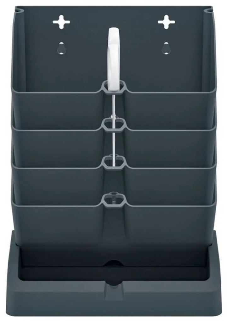 PROSPERPLAST Kvetináče vertikálne s nožnicami na bylinky MINI CASCADE antracit